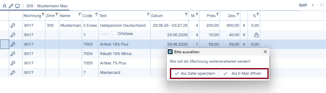 E-Rechnung Referenz E-Rechnung exportieren