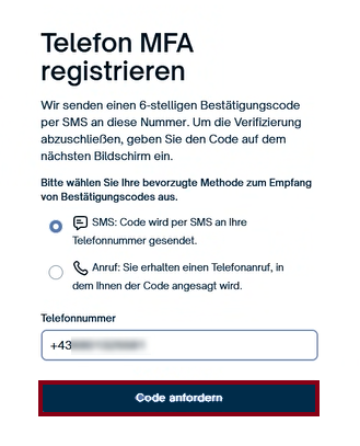 Telefonnummer hinterlegen