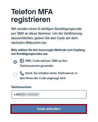 Telefonnummer hinterlegen