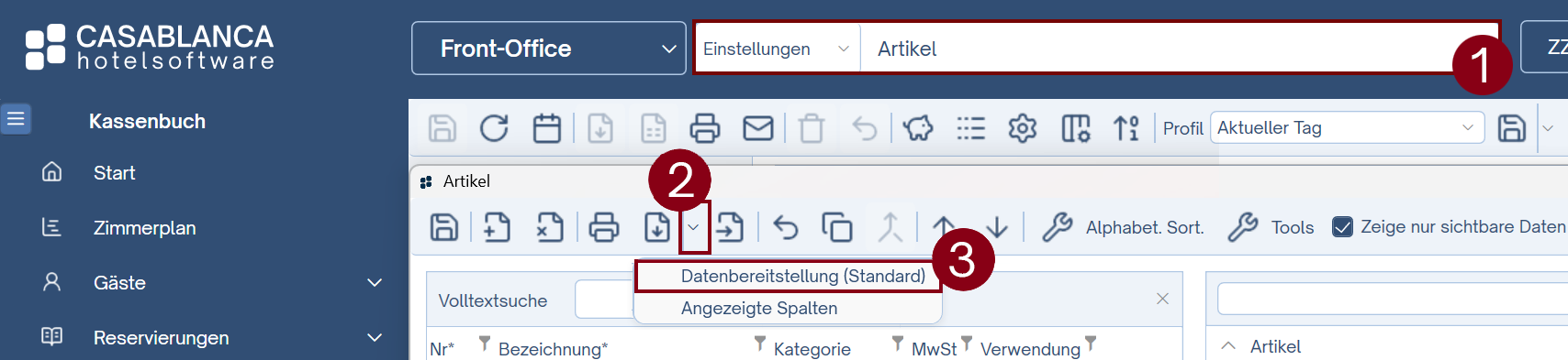 Datenbereitstellung exportieren