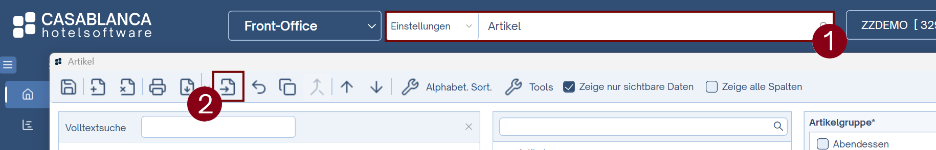 Datenbereitstellung importieren