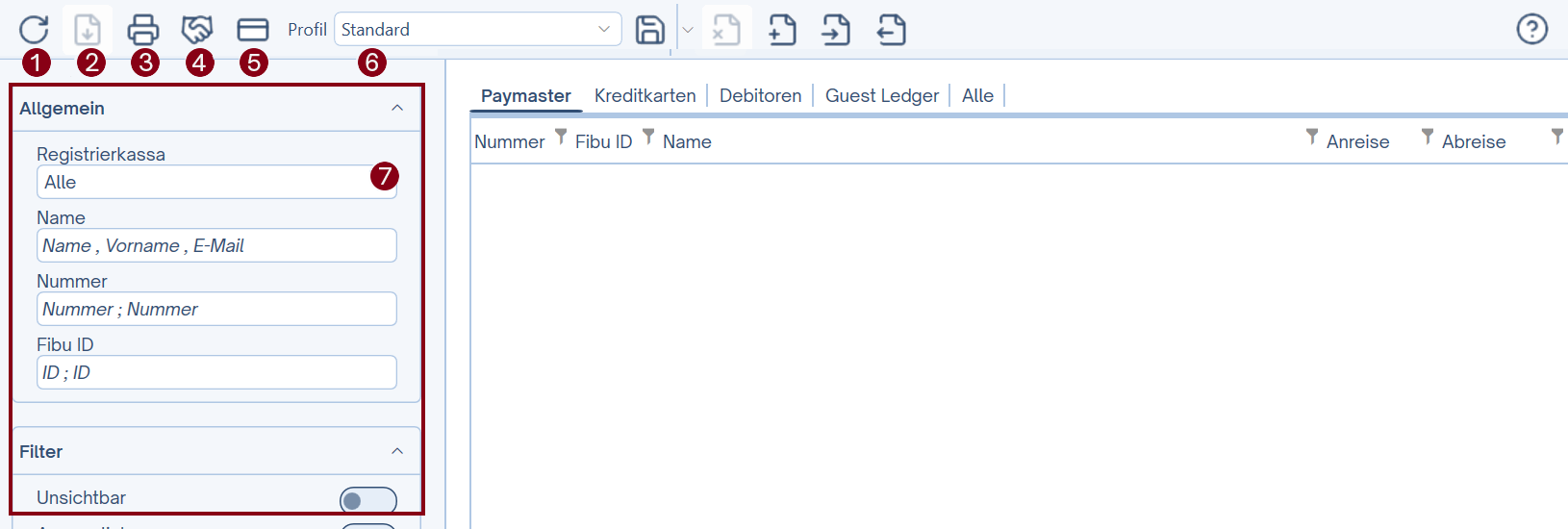 Übersicht Konten Modul Übersicht Konten Modul