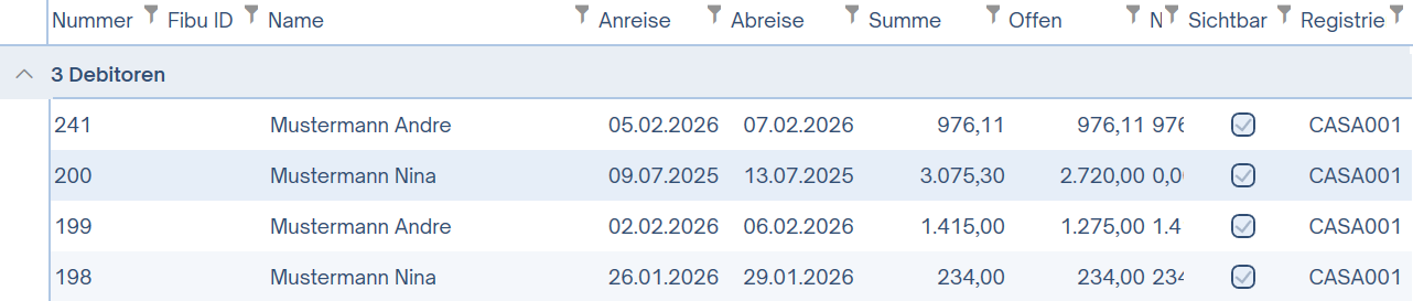 Übersicht Konten Modul - Spalten Übersicht Konten Modul - Spalten