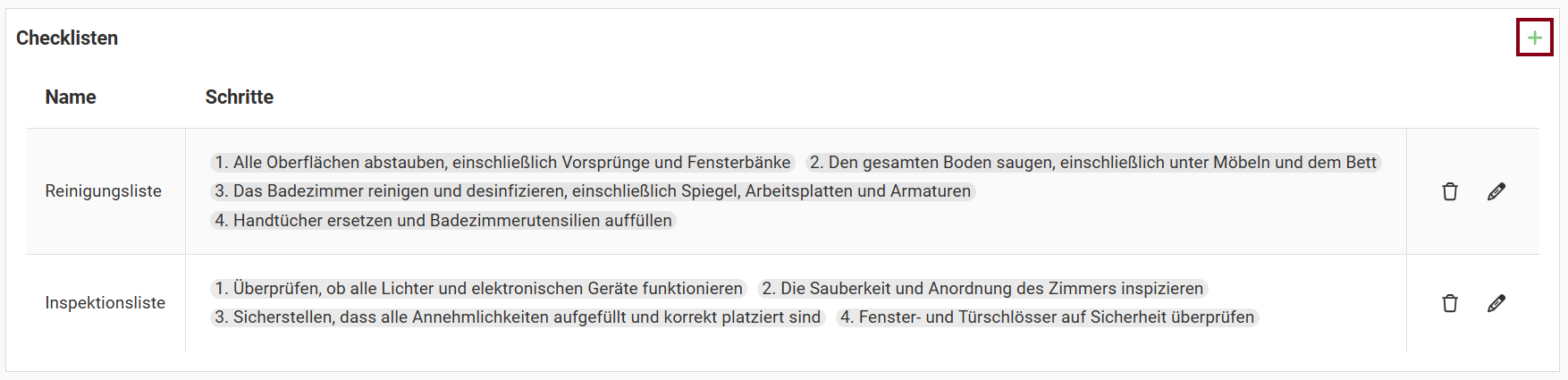 Neue Checklisten anlegen