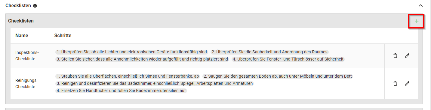 Neue Checklisten anlegen