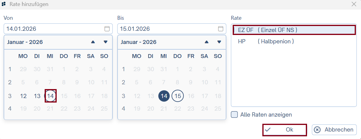 Raten-Wechsel einfügen