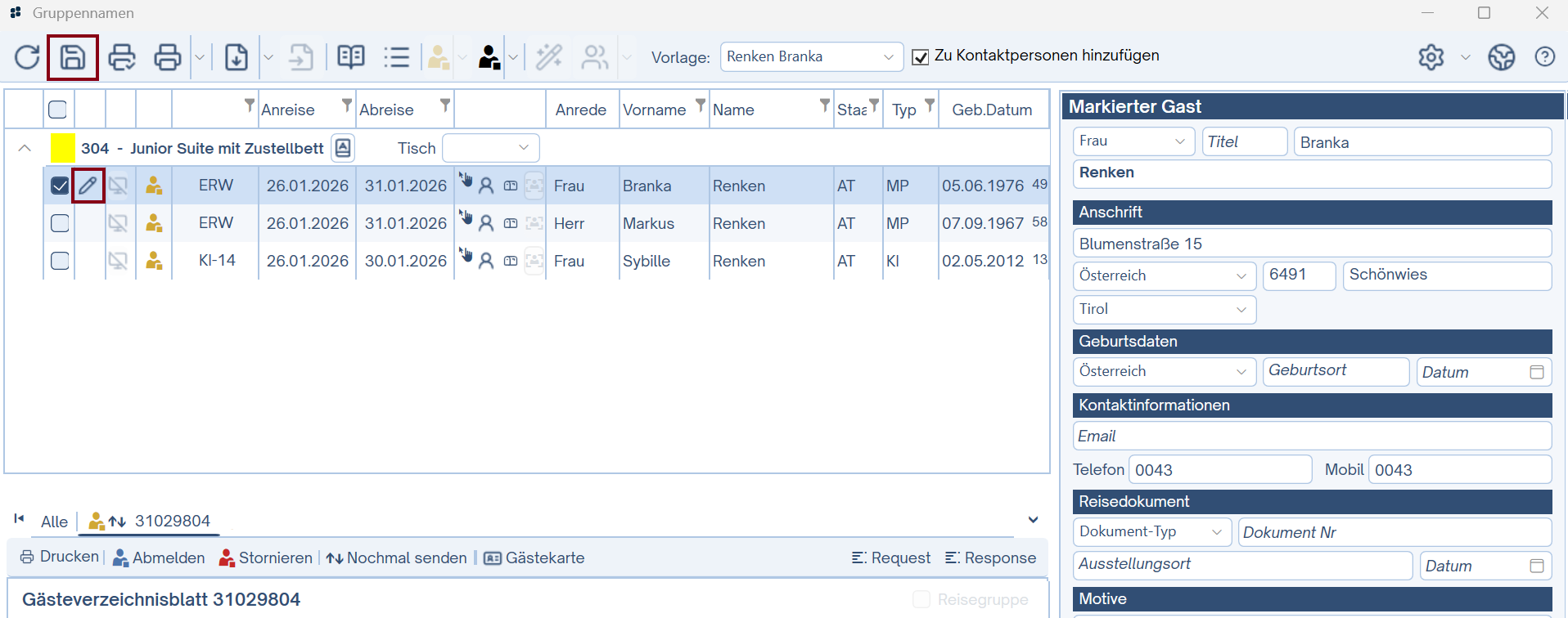 Daten in CASABLANCA anpassen Daten in CASABLANCA anpassen