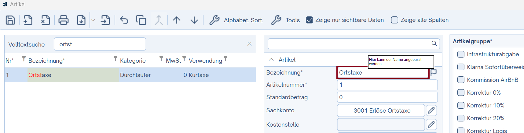 Name anpassen Name anpassen