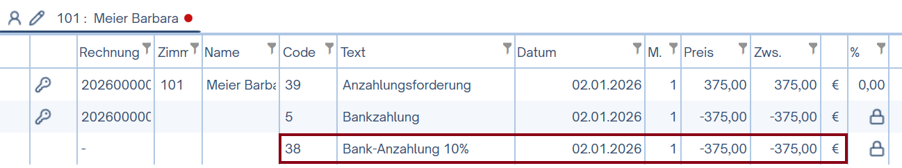 Anzahlung nach Rechnungslegung