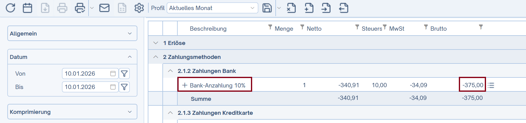 Anzahlung nach Rechnungslegung