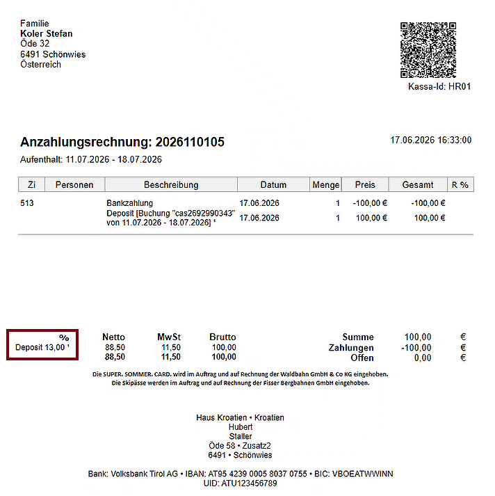 Anzahlungsrechnung Anzahlung buchen