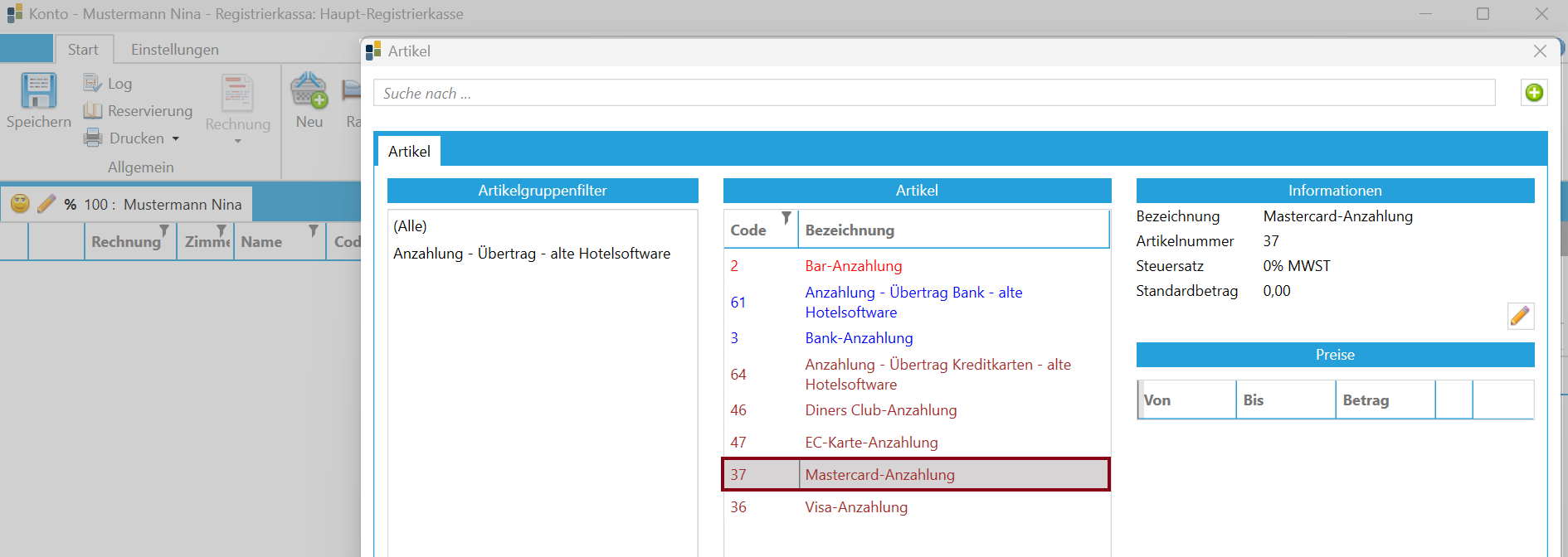 Zahlungsmittel Anzahlung HotelPartner
