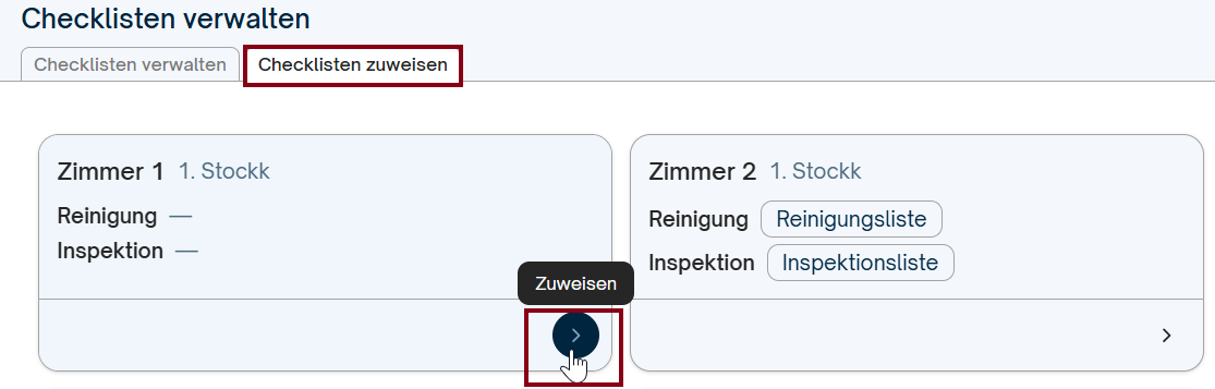 Zuweisung der Checklisten