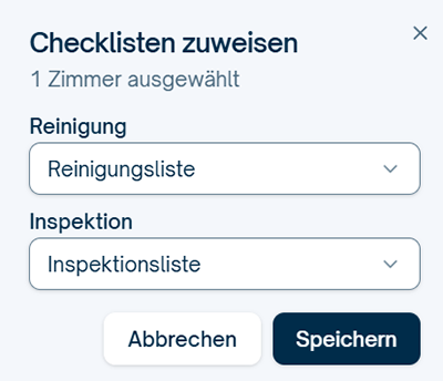 Zuweisung der Checklisten
