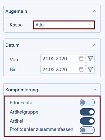 Buchungsjournal Einstellungen Bild1