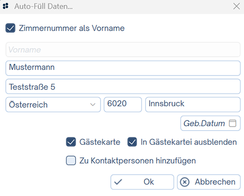 Auto-Füll Fenster