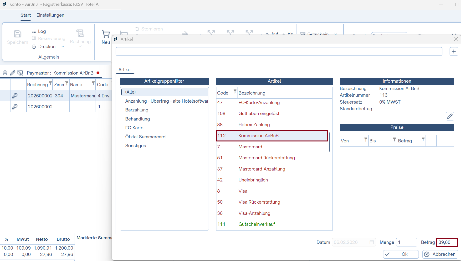 Rechnung ausgleichen