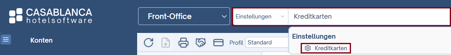 Verwaltung Kreditkarten
