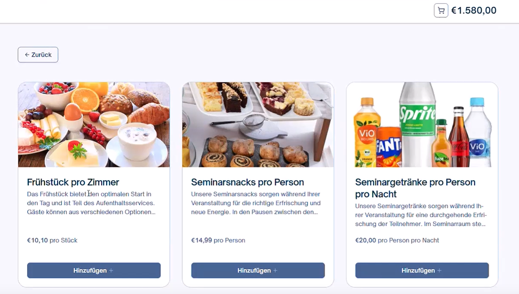 Artikel buchen Upselling