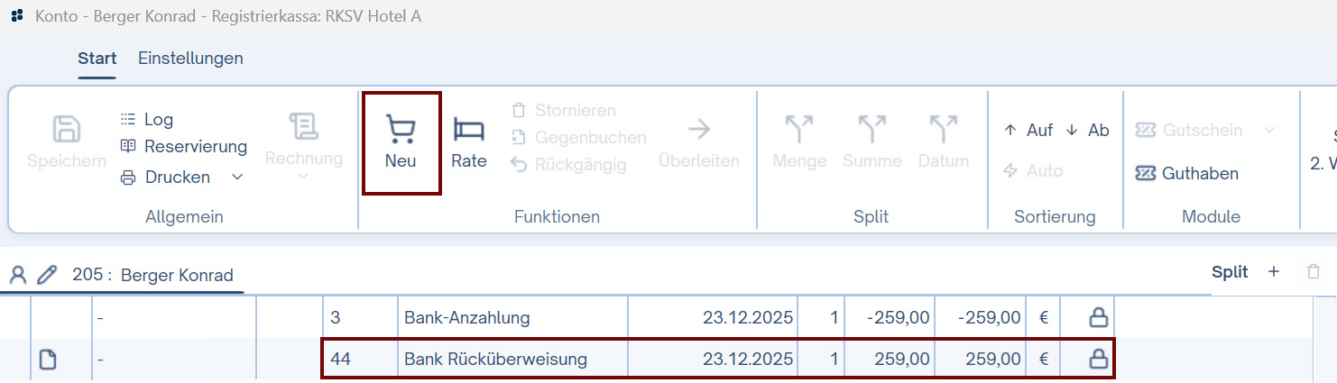Bank Rücküberweisung buchen