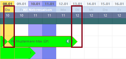 Buchung nach Checkin