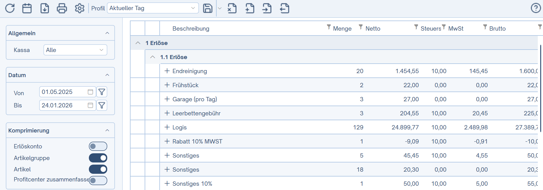 Buchungsjournal generieren Bild1