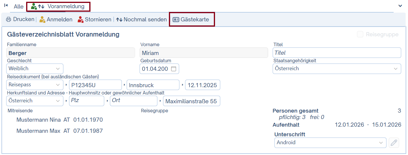 Button Gästekarte Button Gästekarte