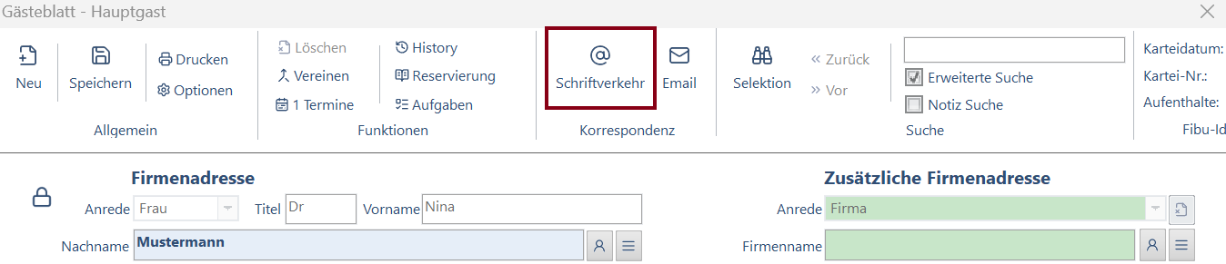 Korrespondenz-Schriftverkehr Korrespondenz