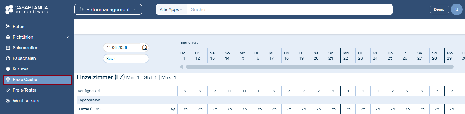 Ratenmanagement > Preis-Cache Bild1