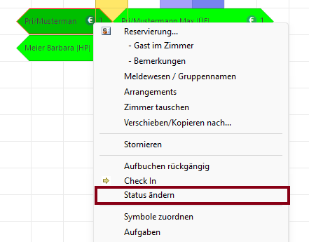 Rechtsklick -> Status ändern