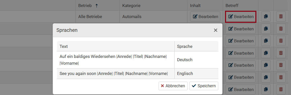 Betreff ändern