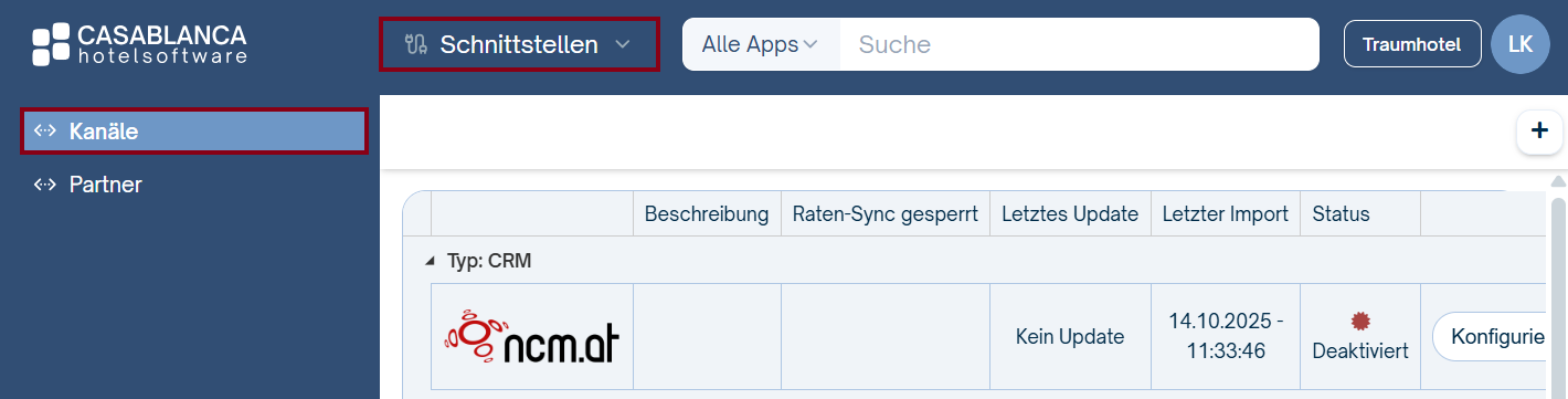 Schnittstellen -> Kanäle