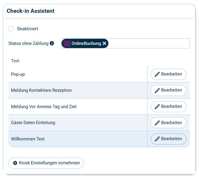 CASABLANCA Check-in Assistent CASABLANCA Check-in Assistent