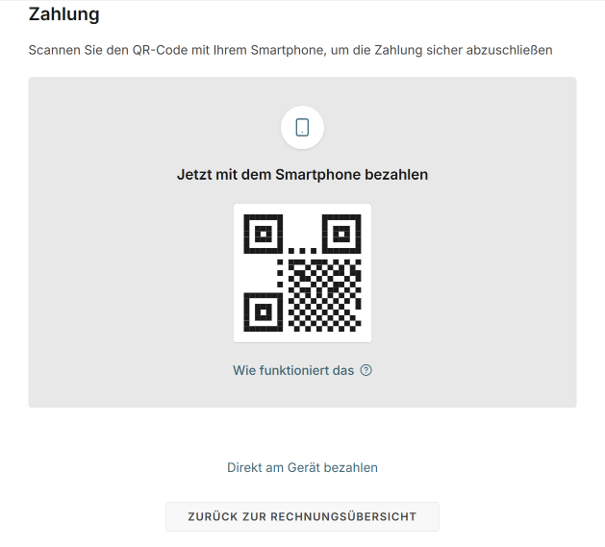 Zahlung via QR-Code am Kiosk