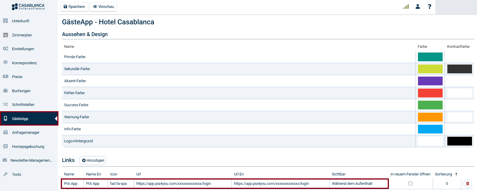 Link für Gäste-App hinzufügen