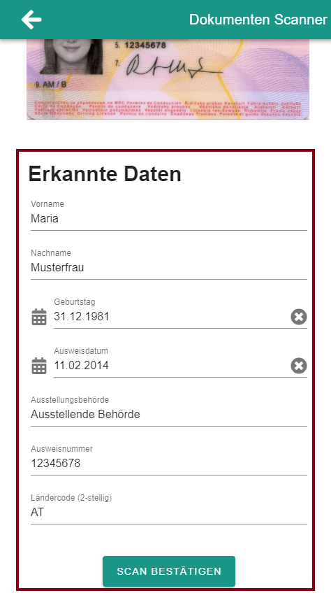 Scan bestätigen