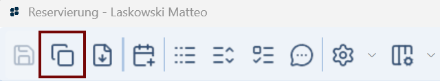 Kopieren Funktion in der Reservierungsmaske