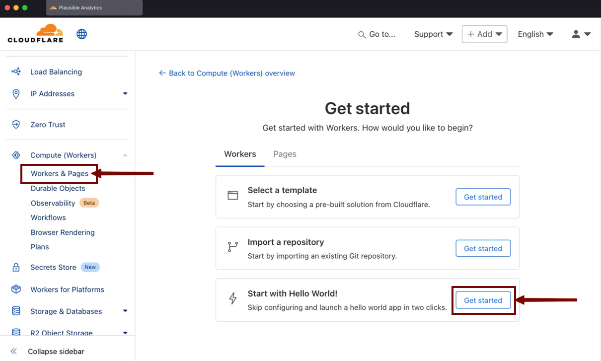 Get started Cloudflare