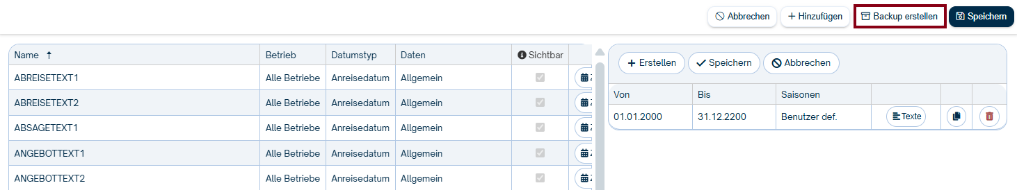 Backup erstellen