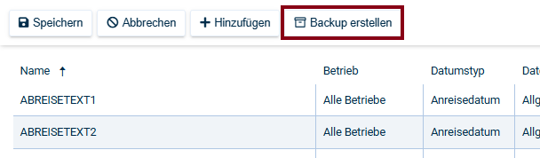 Backup erstellen