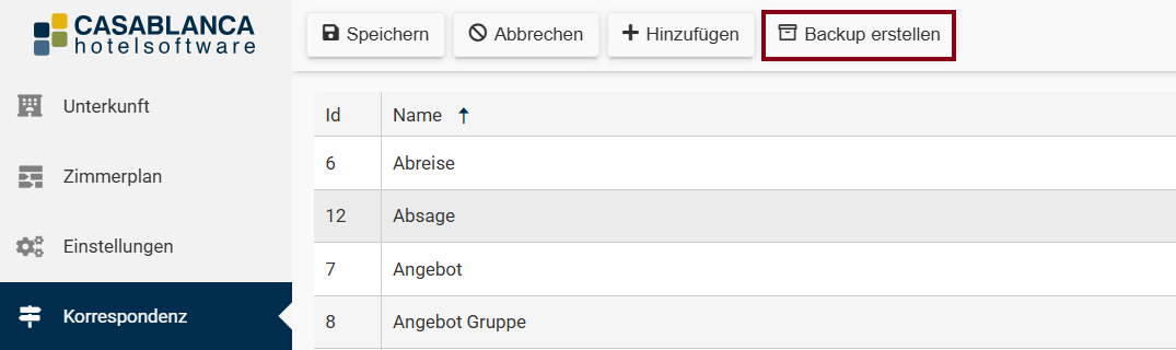 Backup erstellen