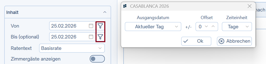 Datum / Filter