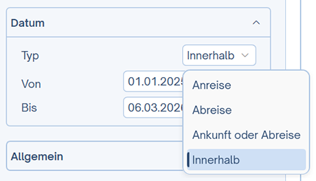 Datums Einstellungen Datums Einstellungen