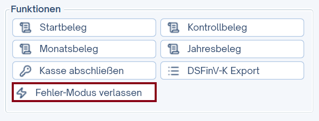 Fehler-Modus verlassen