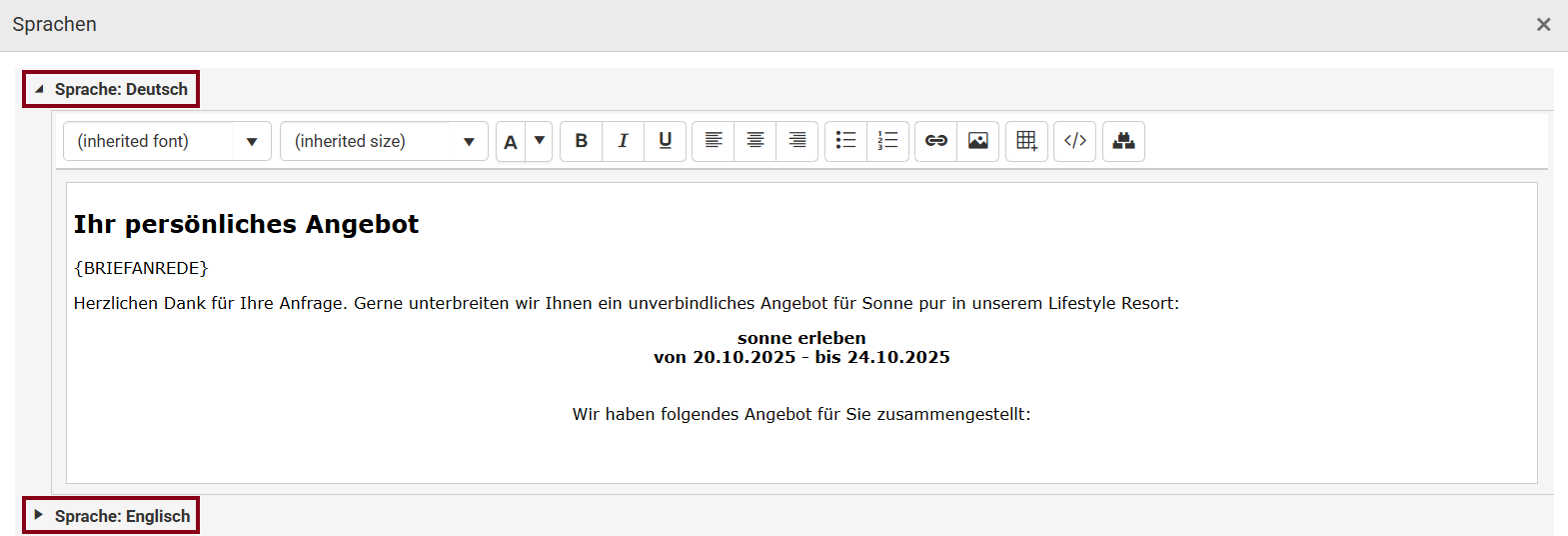Texte eingeben und speichern