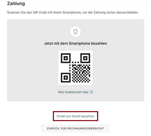 Zahlung via QR-Code am Kiosk