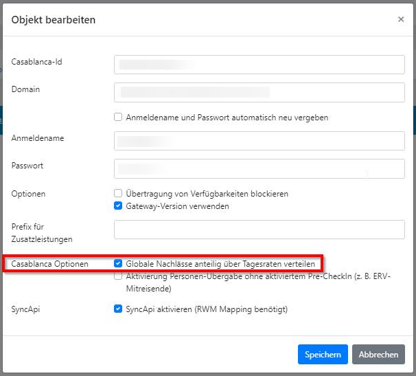 Globale Nachlässe anteilig über Tagesraten verteilen