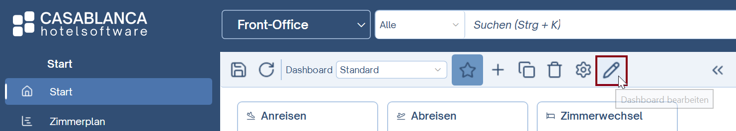 Dashboard bearbeiten CASABLANCA Dashboard