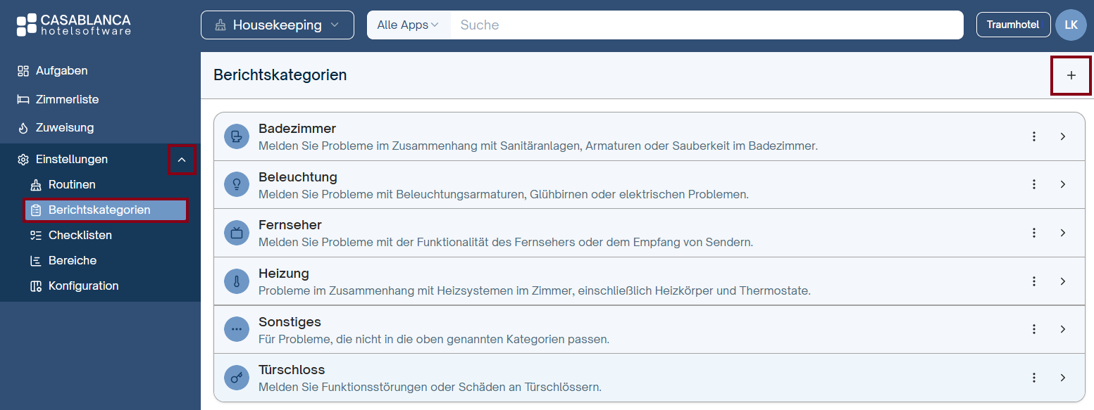 Zuweisung Problemkategorien