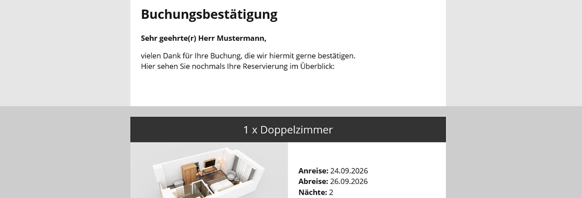 Bestätigung Buchung E-Mail IBE V2